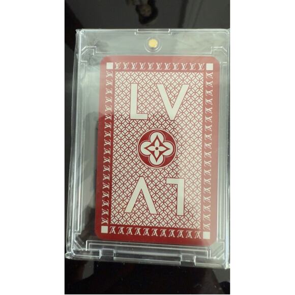 Other - Louis Vuitton Red White Black Monogram single Playing Card 9 of Spades